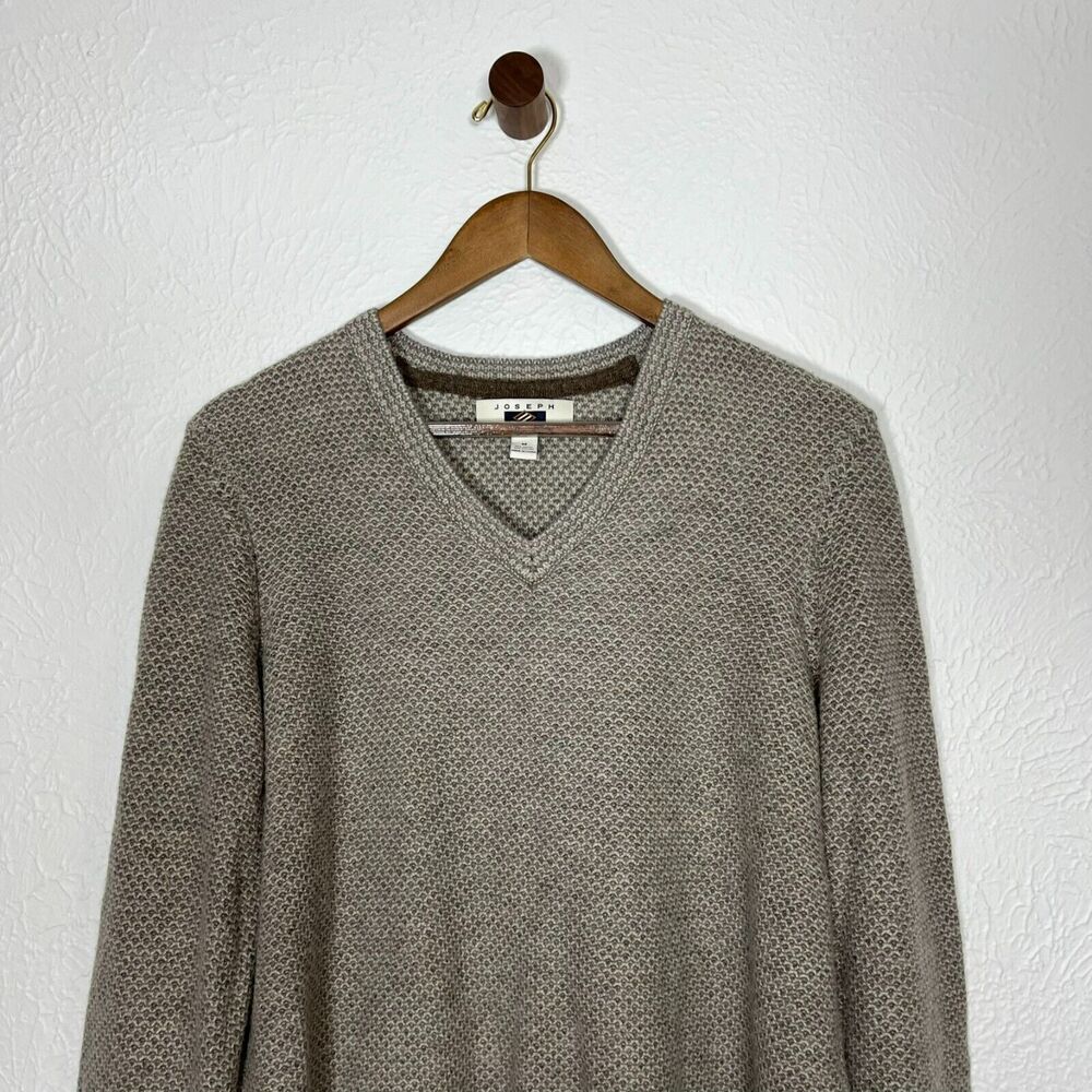 Joseph Abboud Gray Waffle Knit Long Sleeve Wool Nylon Sweater Size Medium - Picture 3 of 10